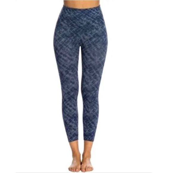 SPANX Look at Me Now Seamless High Rise Leggings Blue Tie Dye Size Small - Picture 2 of 10